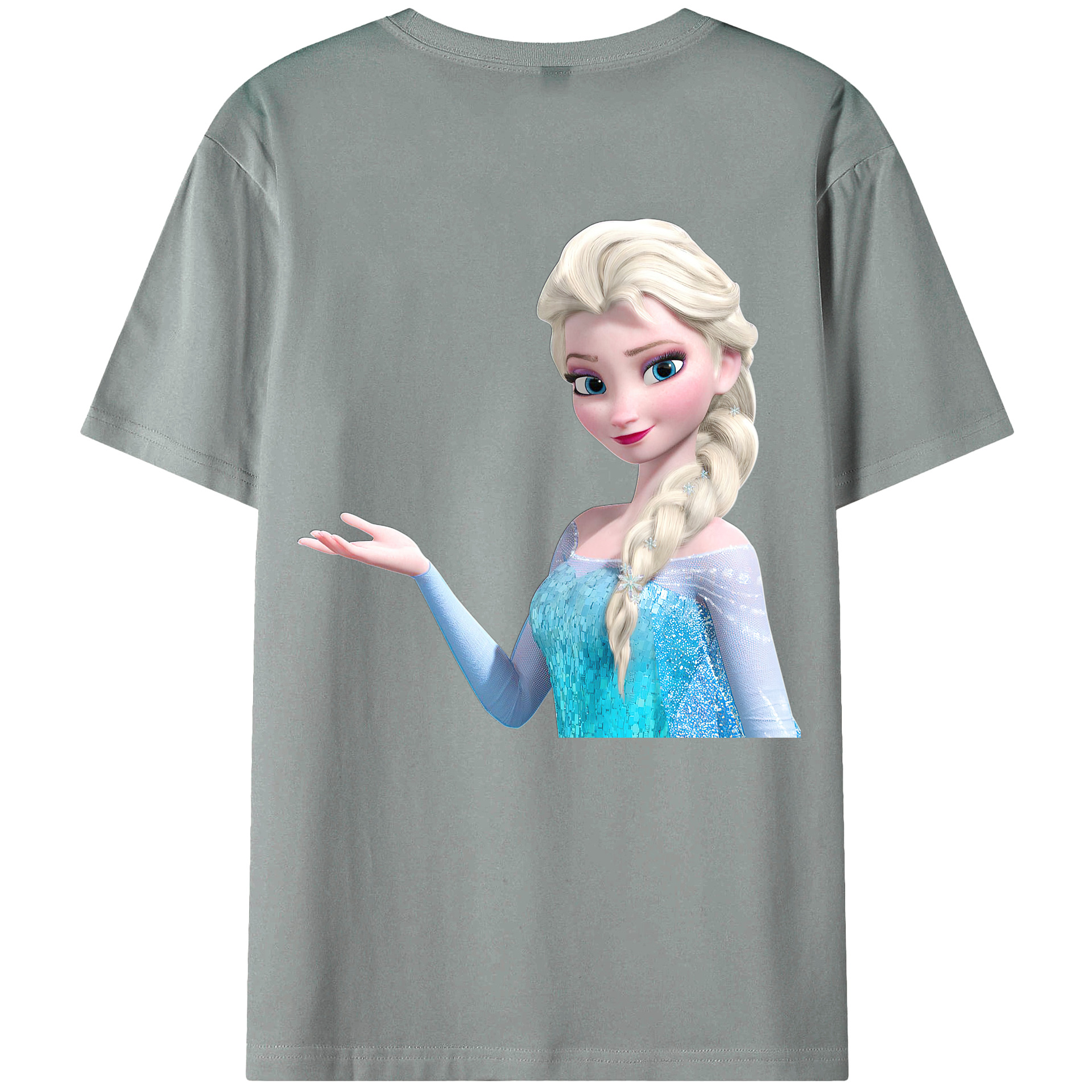（画像用） アナと雪の女王 アンナ エルサ Frozen Anna Elsa 綿100％ メンズ半袖Tシャツ（バックプリント） 通気性